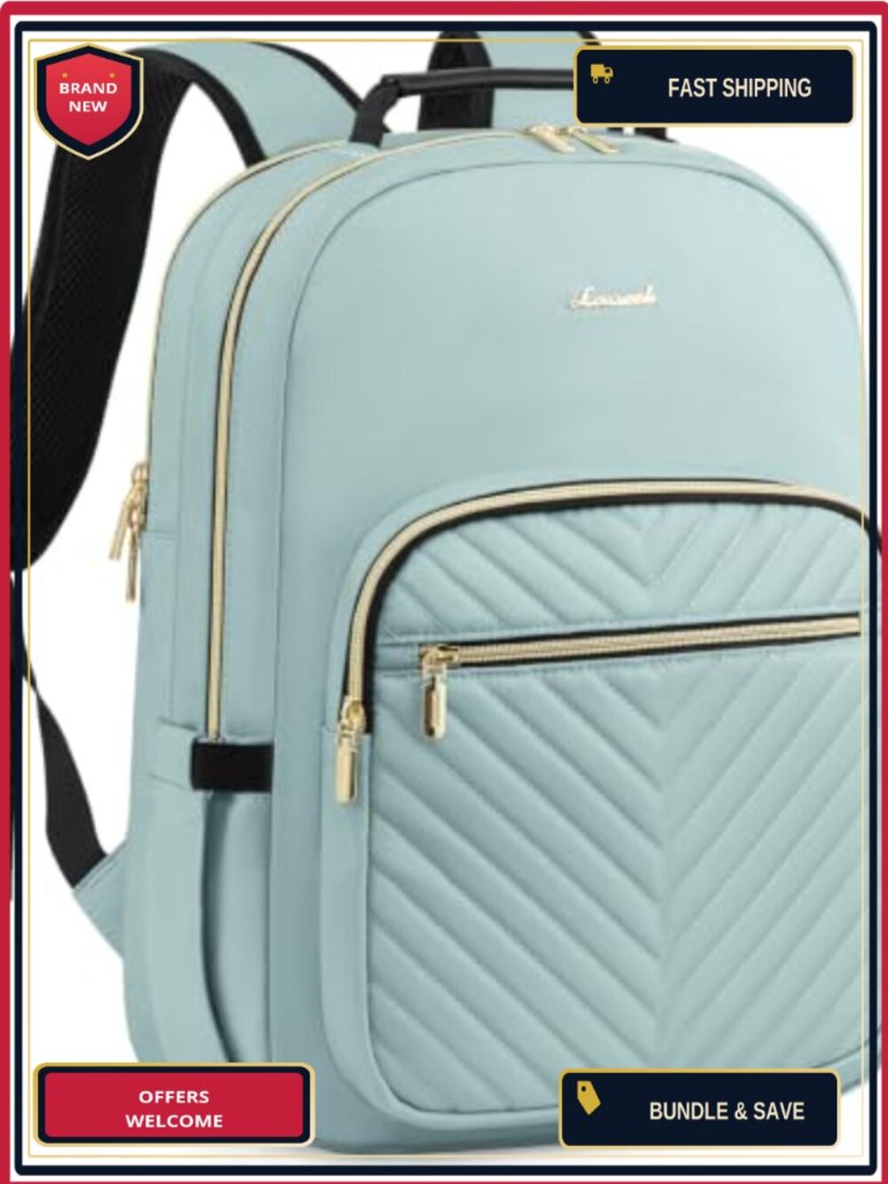 Quilted Laptop Backpack Purse for Women Work Travel Computer Bags College USB